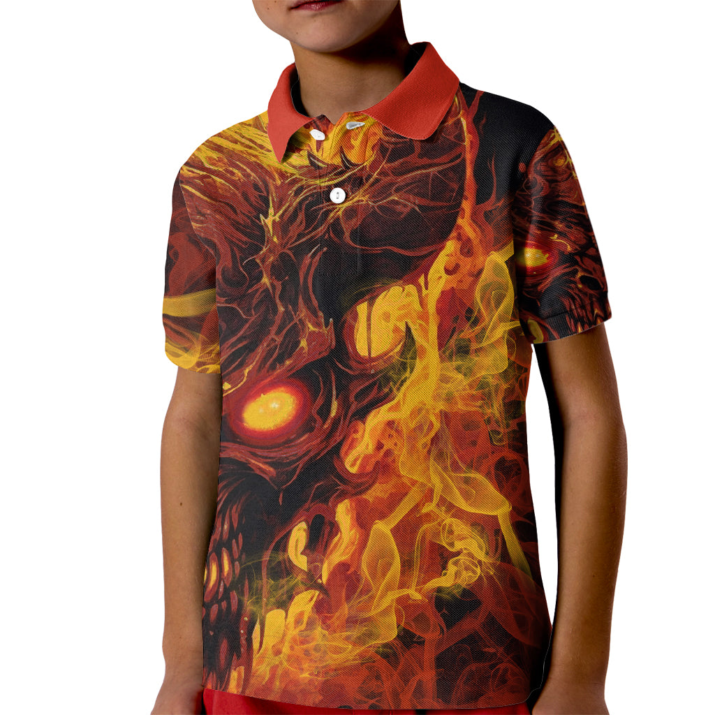Fire Skull Kid Polo Shirt You inspire my Inner serial Killed - Wonder Print Shop