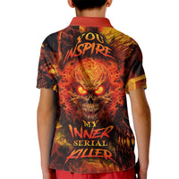 Fire Skull Kid Polo Shirt You inspire my Inner serial Killed - Wonder Print Shop