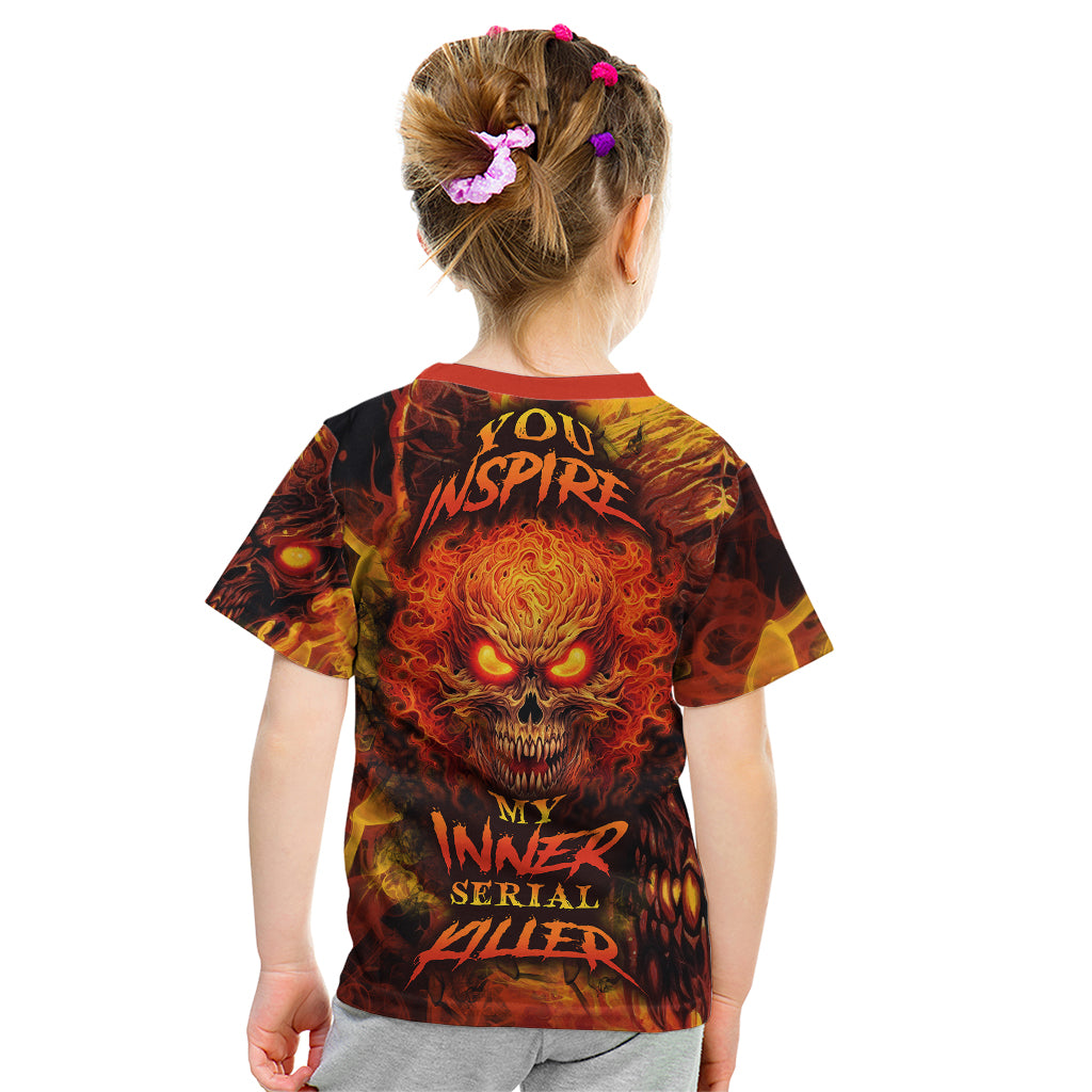 Fire Skull Kid T Shirt You inspire my Inner serial Killed - Wonder Print Shop