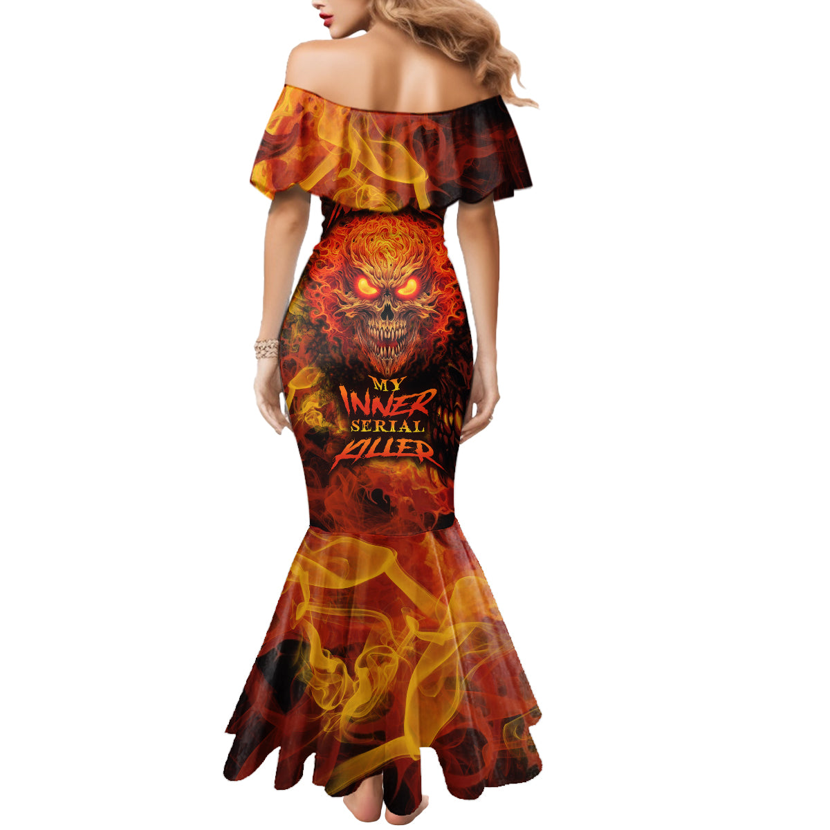 Fire Skull Mermaid Dress You inspire my Inner serial Killed - Wonder Print Shop