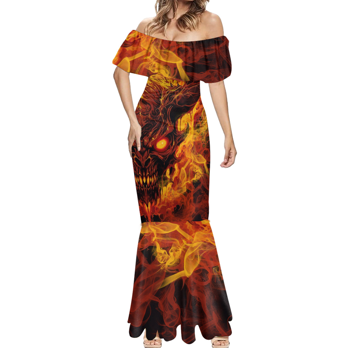 Fire Skull Mermaid Dress You inspire my Inner serial Killed - Wonder Print Shop