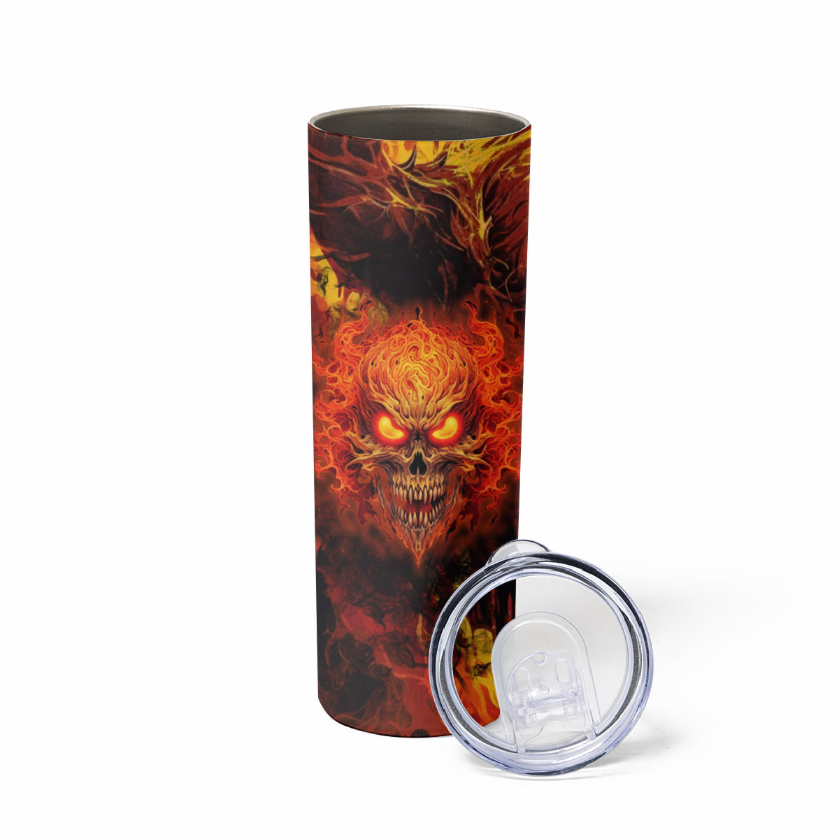 Fire Skull Skinny Tumbler You inspire my Inner serial Killed - Wonder Print Shop