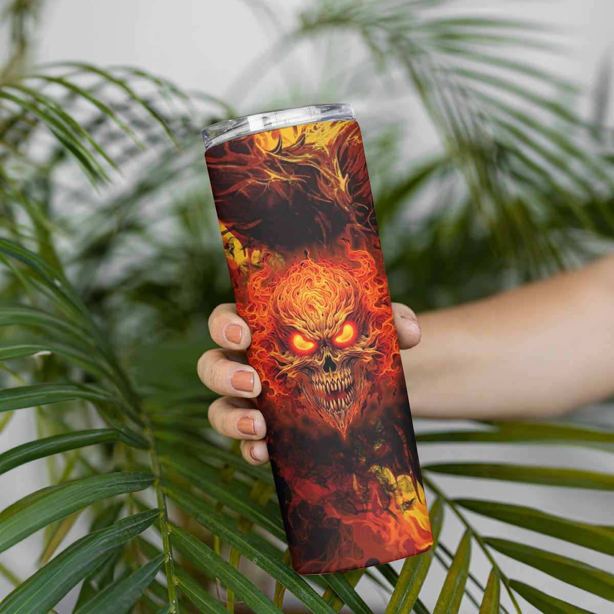 Fire Skull Skinny Tumbler You inspire my Inner serial Killed - Wonder Print Shop