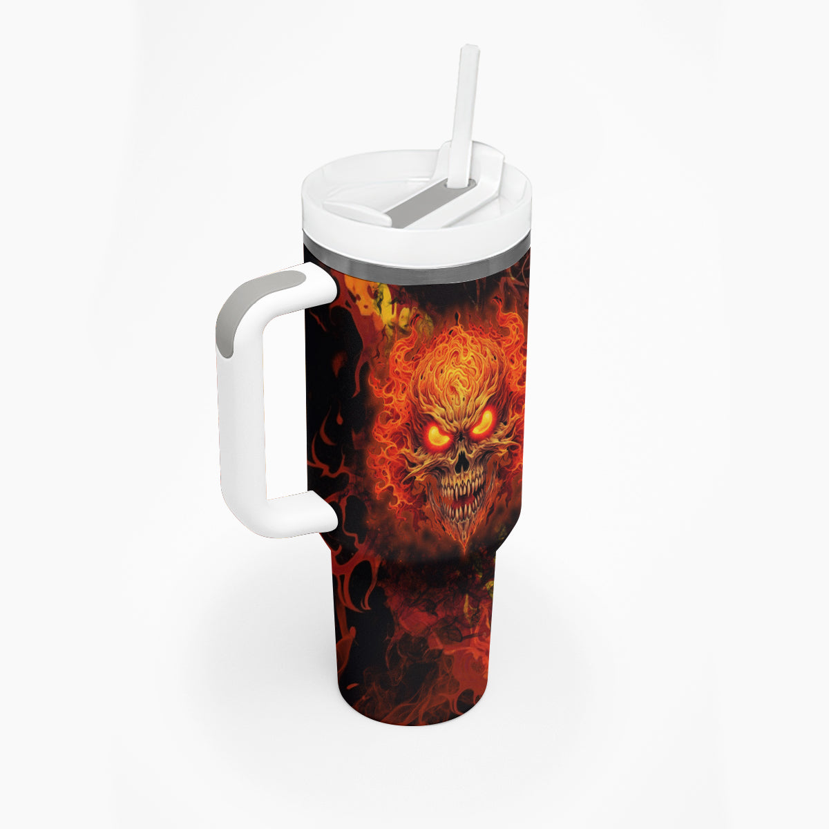 Fire Skull Tumbler With Handle You inspire my Inner serial Killed - Wonder Print Shop