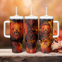 Fire Skull Tumbler With Handle You inspire my Inner serial Killed - Wonder Print Shop
