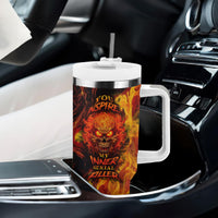 Fire Skull Tumbler With Handle You inspire my Inner serial Killed - Wonder Print Shop
