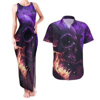 Fire Skull Couples Matching Tank Maxi Dress and Hawaiian Shirt The Only Thing That Can Stop Me Is Me - Wonder Print Shop
