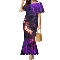 Fire Skull Family Matching Mermaid Dress and Hawaiian Shirt The Only Thing That Can Stop Me Is Me - Wonder Print Shop