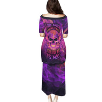 Fire Skull Family Matching Puletasi Dress and Hawaiian Shirt The Only Thing That Can Stop Me Is Me - Wonder Print Shop