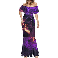 Fire Skull Mermaid Dress The Only Thing That Can Stop Me Is Me - Wonder Print Shop