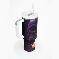 Fire Skull Tumbler With Handle The Only Thing That Can Stop Me Is Me - Wonder Print Shop
