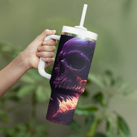 Fire Skull Tumbler With Handle The Only Thing That Can Stop Me Is Me - Wonder Print Shop