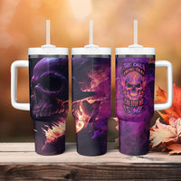 Fire Skull Tumbler With Handle The Only Thing That Can Stop Me Is Me - Wonder Print Shop