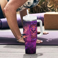 Fire Skull Tumbler With Handle The Only Thing That Can Stop Me Is Me - Wonder Print Shop