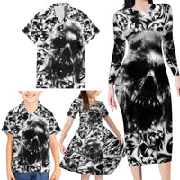Skull Family Matching Long Sleeve Bodycon Dress and Hawaiian Shirt Inequitable Spirit - Wonder Print Shop