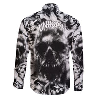 Skull Family Matching Long Sleeve Bodycon Dress and Hawaiian Shirt Inequitable Spirit - Wonder Print Shop