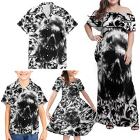 Skull Family Matching Off Shoulder Maxi Dress and Hawaiian Shirt Inequitable Spirit - Wonder Print Shop