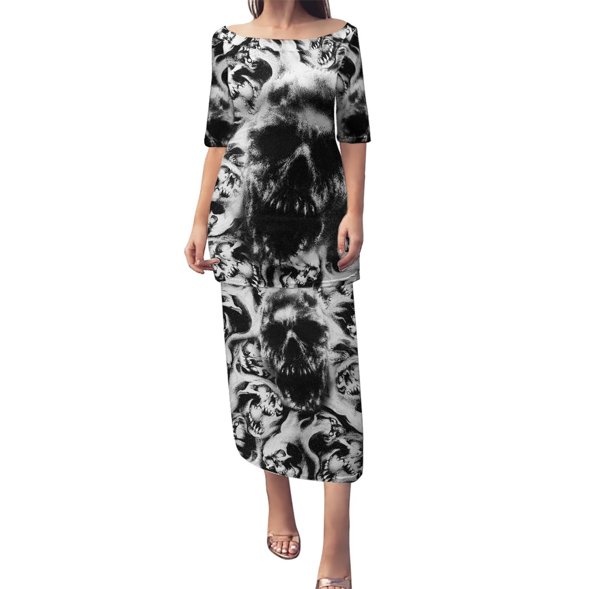 Skull Puletasi Inequitable Spirit - Wonder Print Shop