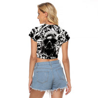 Skull Raglan Cropped T Shirt Inequitable Spirit - Wonder Print Shop