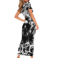 Skull Short Sleeve Bodycon Dress Inequitable Spirit - Wonder Print Shop