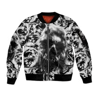 Skull Sleeve Zip Bomber Jacket Inequitable Spirit - Wonder Print Shop