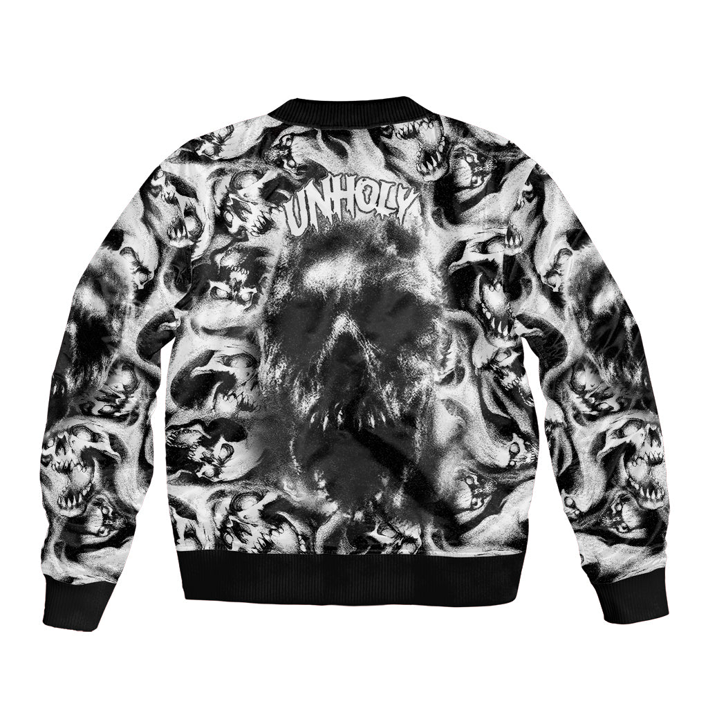 Skull Sleeve Zip Bomber Jacket Inequitable Spirit - Wonder Print Shop