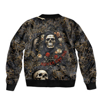 Skull Roses Bomber Jacket Never Say Die - Wonder Print Shop