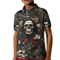 Skull Roses Kid Polo Shirt Never Say Die - Wonder Print Shop