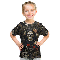 Skull Roses Kid T Shirt Never Say Die - Wonder Print Shop