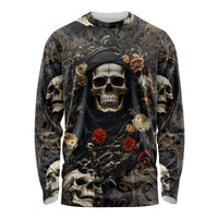 Skull Roses Long Sleeve Shirt Never Say Die - Wonder Print Shop