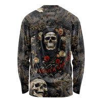 Skull Roses Long Sleeve Shirt Never Say Die - Wonder Print Shop