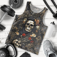 Skull Roses Men Tank Top Never Say Die - Wonder Print Shop