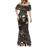 Skull Roses Mermaid Dress Never Say Die - Wonder Print Shop