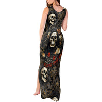 Skull Roses Tank Maxi Dress Never Say Die - Wonder Print Shop