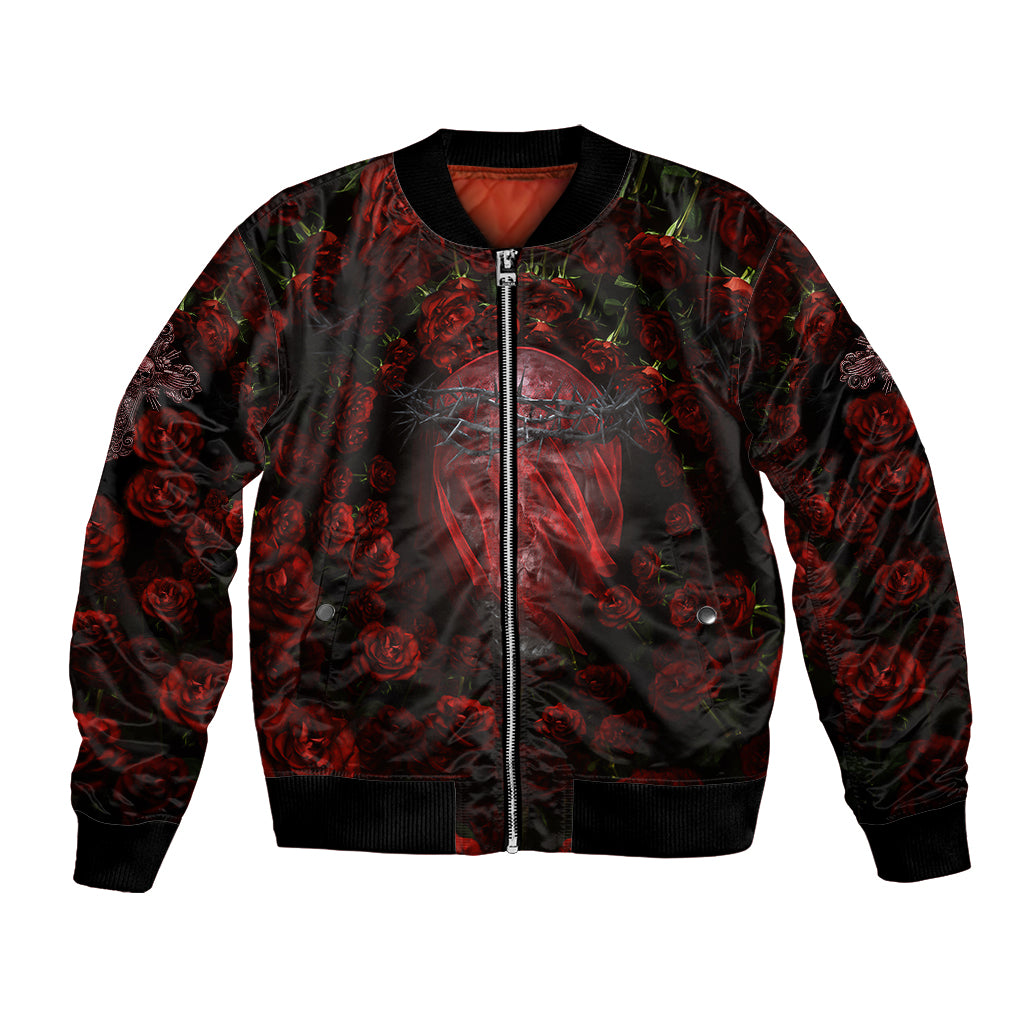 Skull Roses Bomber Jacket You Are Not Hard To Love - Wonder Print Shop