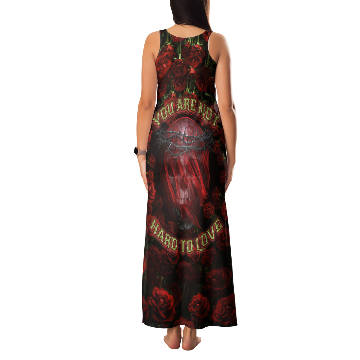 Skull Roses Family Matching Tank Maxi Dress and Hawaiian Shirt You Are Not Hard To Love - Wonder Print Shop
