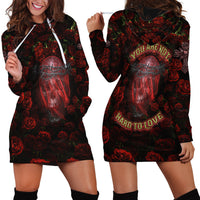Skull Roses Hoodie Dress You Are Not Hard To Love - Wonder Print Shop