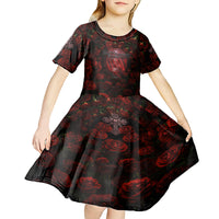 Skull Roses Kid Short Sleeve Dress You Are Not Hard To Love - Wonder Print Shop