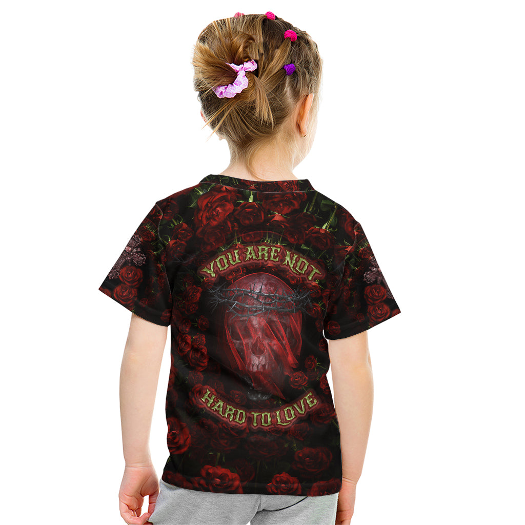 Skull Roses Kid T Shirt You Are Not Hard To Love - Wonder Print Shop