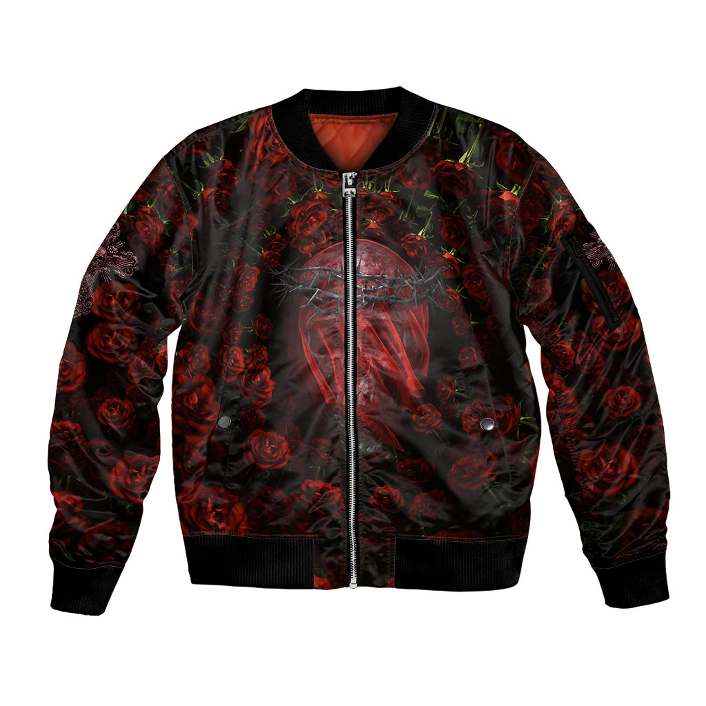 Skull Roses Sleeve Zip Bomber Jacket You Are Not Hard To Love - Wonder Print Shop