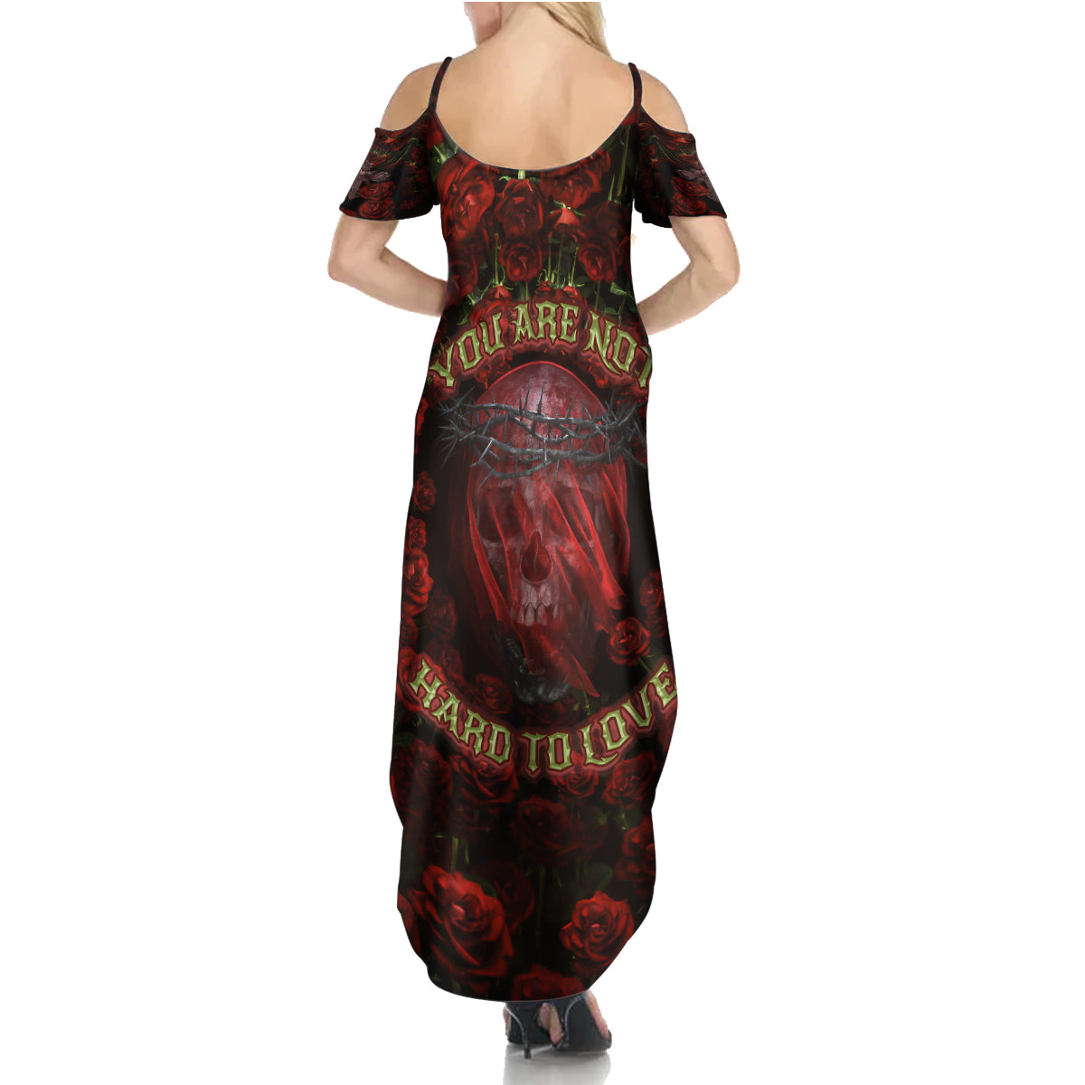 Skull Roses Summer Maxi Dress You Are Not Hard To Love - Wonder Print Shop