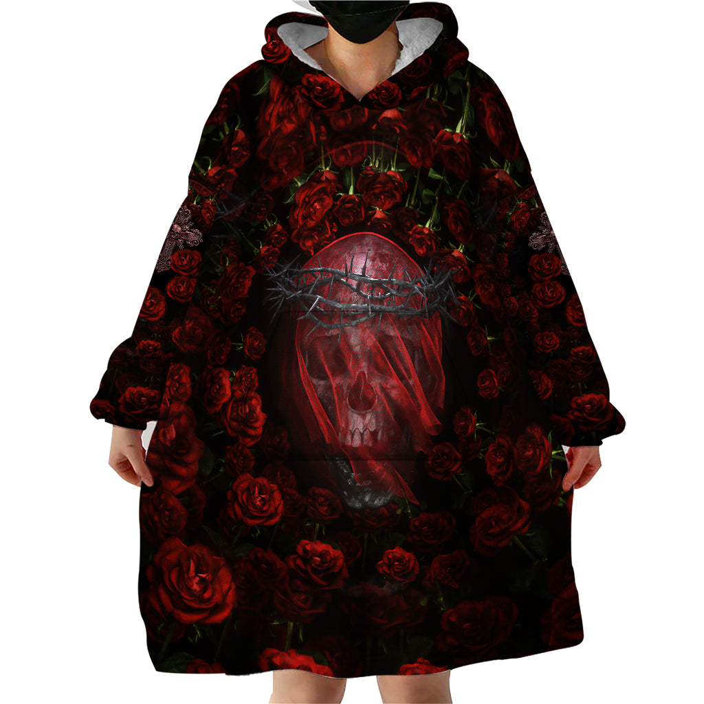Skull Roses Wearable Blanket Hoodie You Are Not Hard To Love - Wonder Print Shop