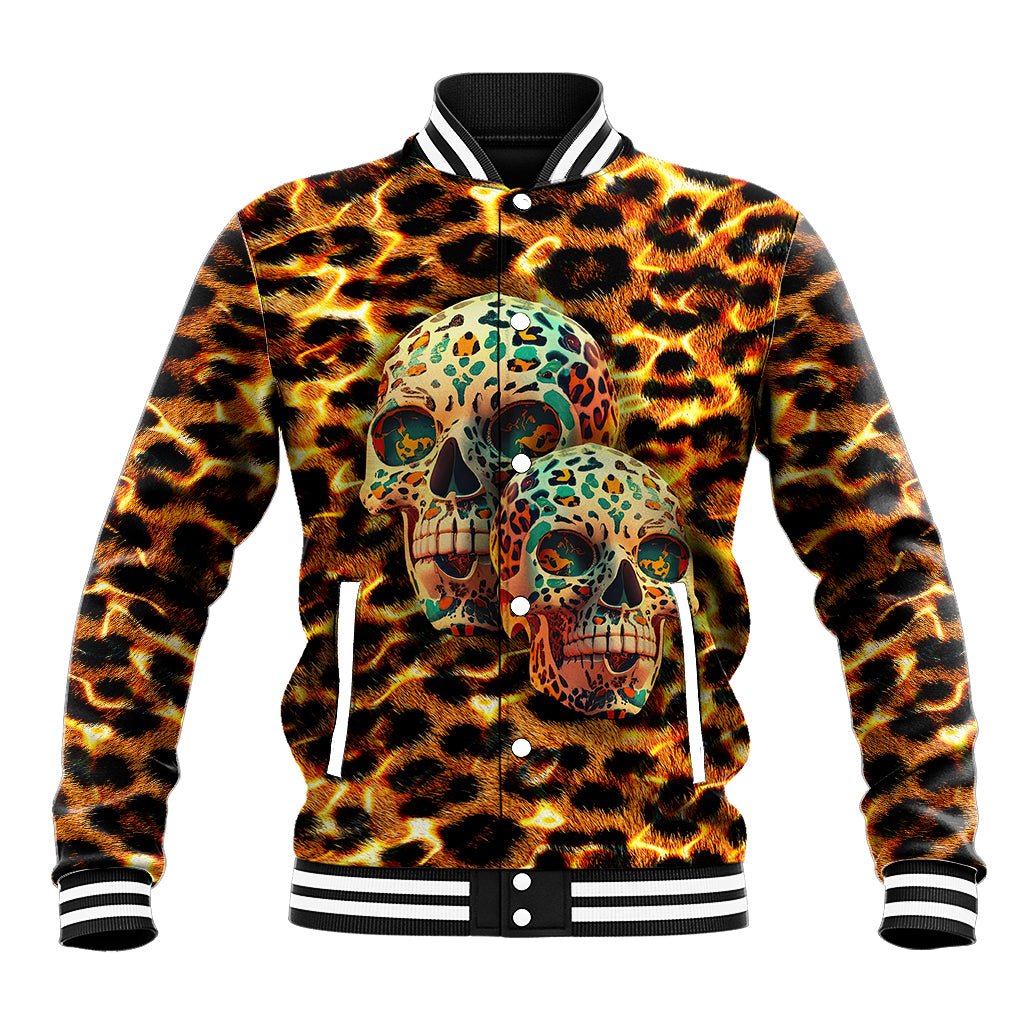 Leopard Skull Baseball Jacket Dead Inside - Wonder Print Shop