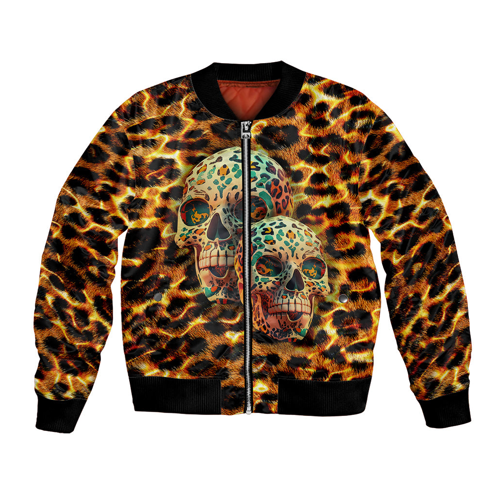 Leopard Skull Bomber Jacket Dead Inside - Wonder Print Shop