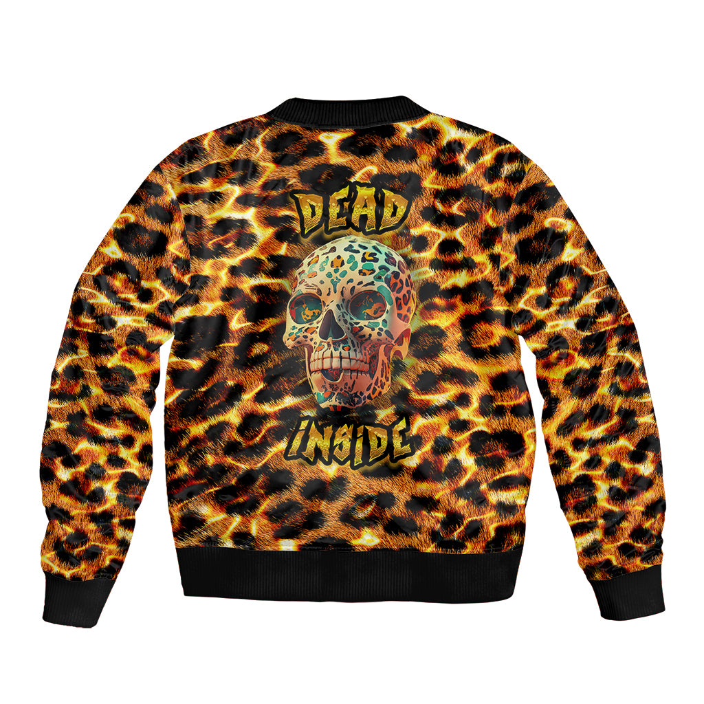 Leopard Skull Bomber Jacket Dead Inside - Wonder Print Shop