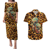 Leopard Skull Couples Matching Puletasi Dress and Hawaiian Shirt Dead Inside - Wonder Print Shop