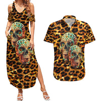 Leopard Skull Couples Matching Summer Maxi Dress and Hawaiian Shirt Dead Inside - Wonder Print Shop