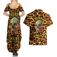 Leopard Skull Couples Matching Summer Maxi Dress and Hawaiian Shirt Dead Inside - Wonder Print Shop