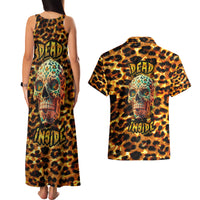 Leopard Skull Couples Matching Tank Maxi Dress and Hawaiian Shirt Dead Inside - Wonder Print Shop