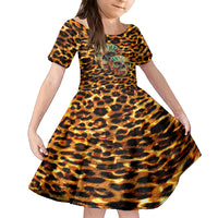 Leopard Skull Family Matching Long Sleeve Bodycon Dress and Hawaiian Shirt Dead Inside - Wonder Print Shop